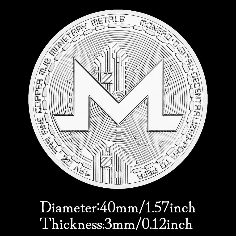 Monero Crypto Coin Silver Plated Souvenirs and Gift Ideas Commemorative Coin Non Currency Cryptocurrency Coin Collection 1660-Chinese Style Finds™