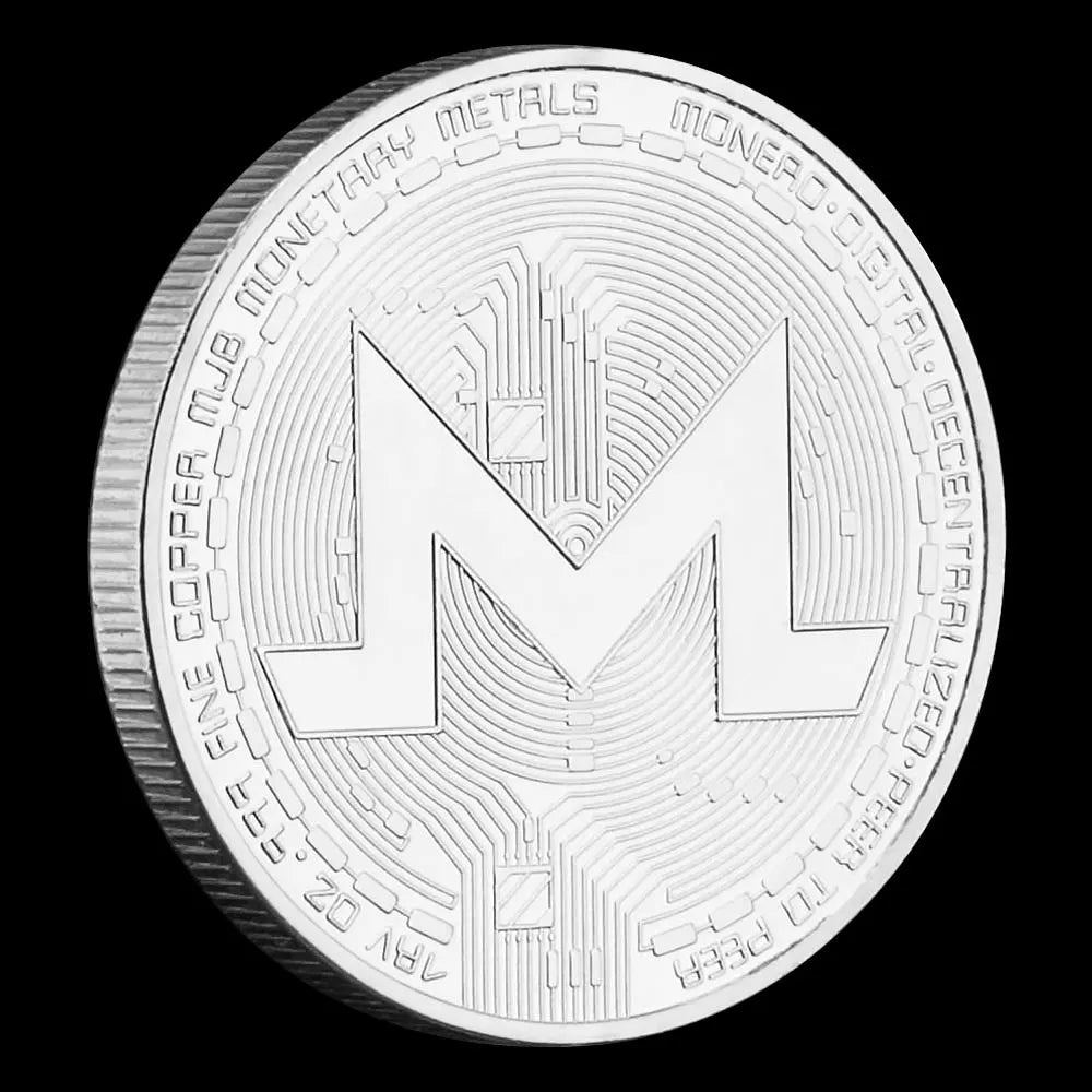 Monero Crypto Coin Silver Plated Souvenirs and Gift Ideas Commemorative Coin Non Currency Cryptocurrency Coin Collection 1660-Chinese Style Finds™