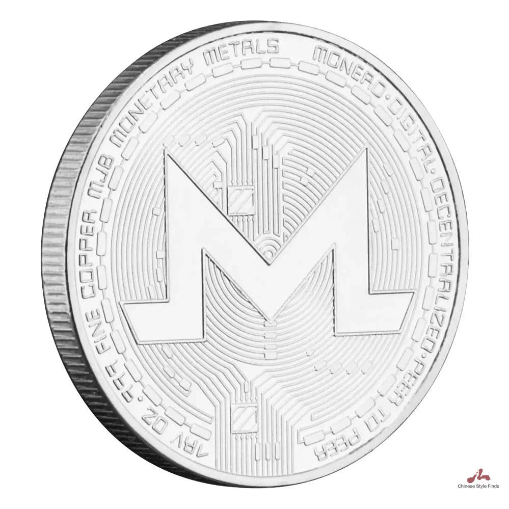 Monero Crypto Coin Silver Plated Souvenirs and Gift Ideas Commemorative Coin Non Currency Cryptocurrency Coin Collection 1660-Chinese Style Finds™