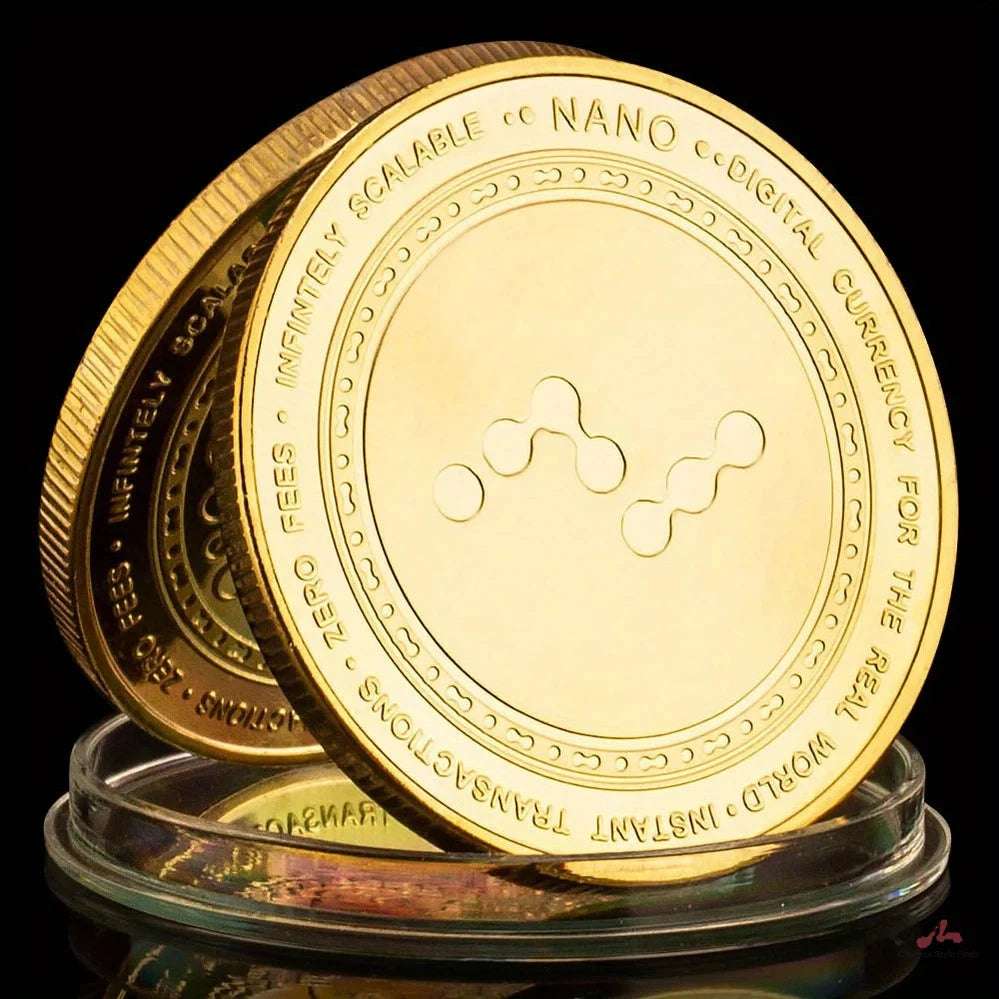 NANO Currency Physical Crypto Coin Golden Plated Souvenir Creative Gift Collectible Non-currency Commemorative Coin 1607-Chinese Style Finds™