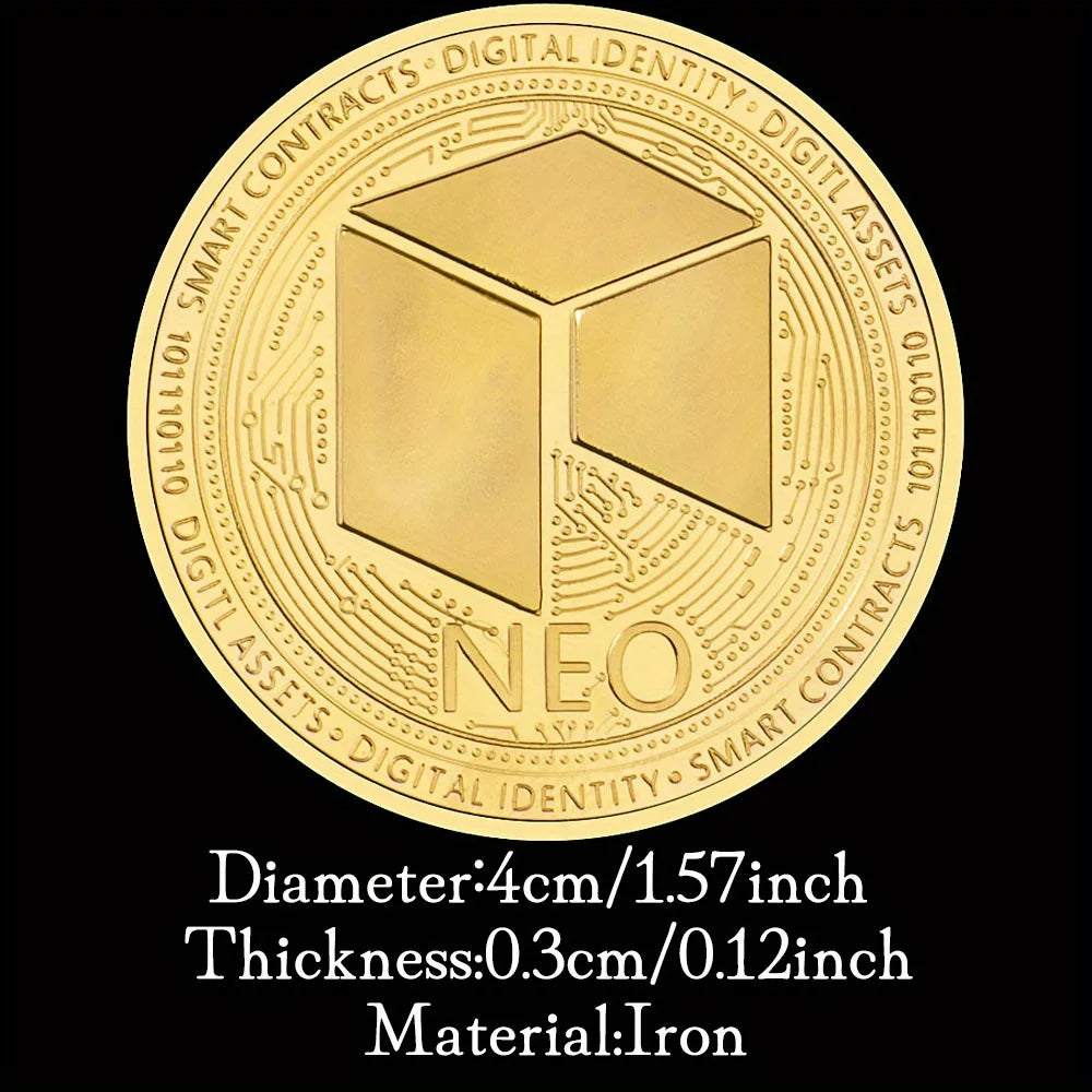 NEO Souvenir Coin Golden Plated Cryptocurrency Coin Physical Silvery Plated Collection Art NEO Commemorative Coin 1498-Chinese Style Finds™