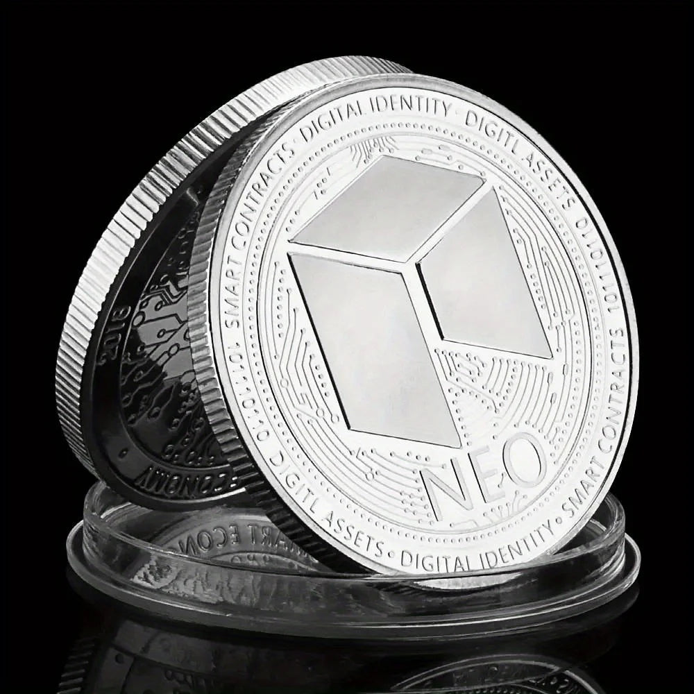 NEO Souvenir Coin Golden Plated Cryptocurrency Coin Physical Silvery Plated Collection Art NEO Commemorative Coin 1498-Chinese Style Finds™