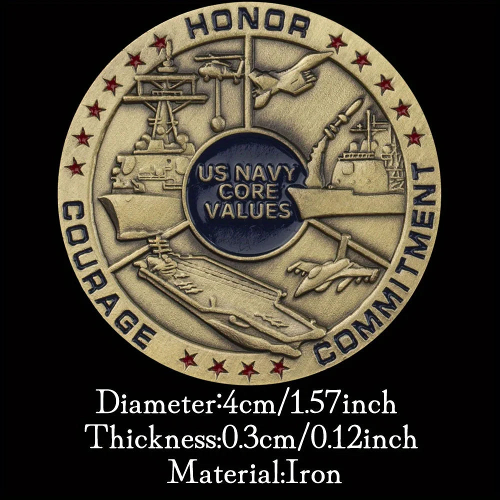 Navy Core Values Challenge Coin United States Navy Challenge Coin Amazing USN Navy Military Coin Souvenirs Gift Ideas for Veterans 1278-Chinese Style Finds™