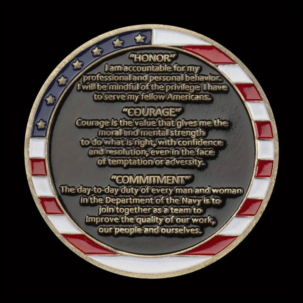 Navy Core Values Challenge Coin United States Navy Challenge Coin Amazing USN Navy Military Coin Souvenirs Gift Ideas for Veterans 1278-Chinese Style Finds™