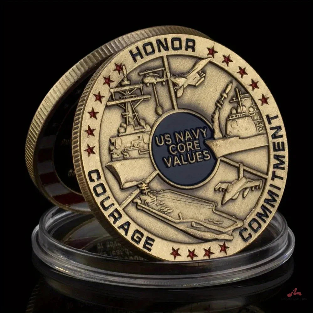 Navy Core Values Challenge Coin United States Navy Challenge Coin Amazing USN Navy Military Coin Souvenirs Gift Ideas for Veterans 1278-Chinese Style Finds™