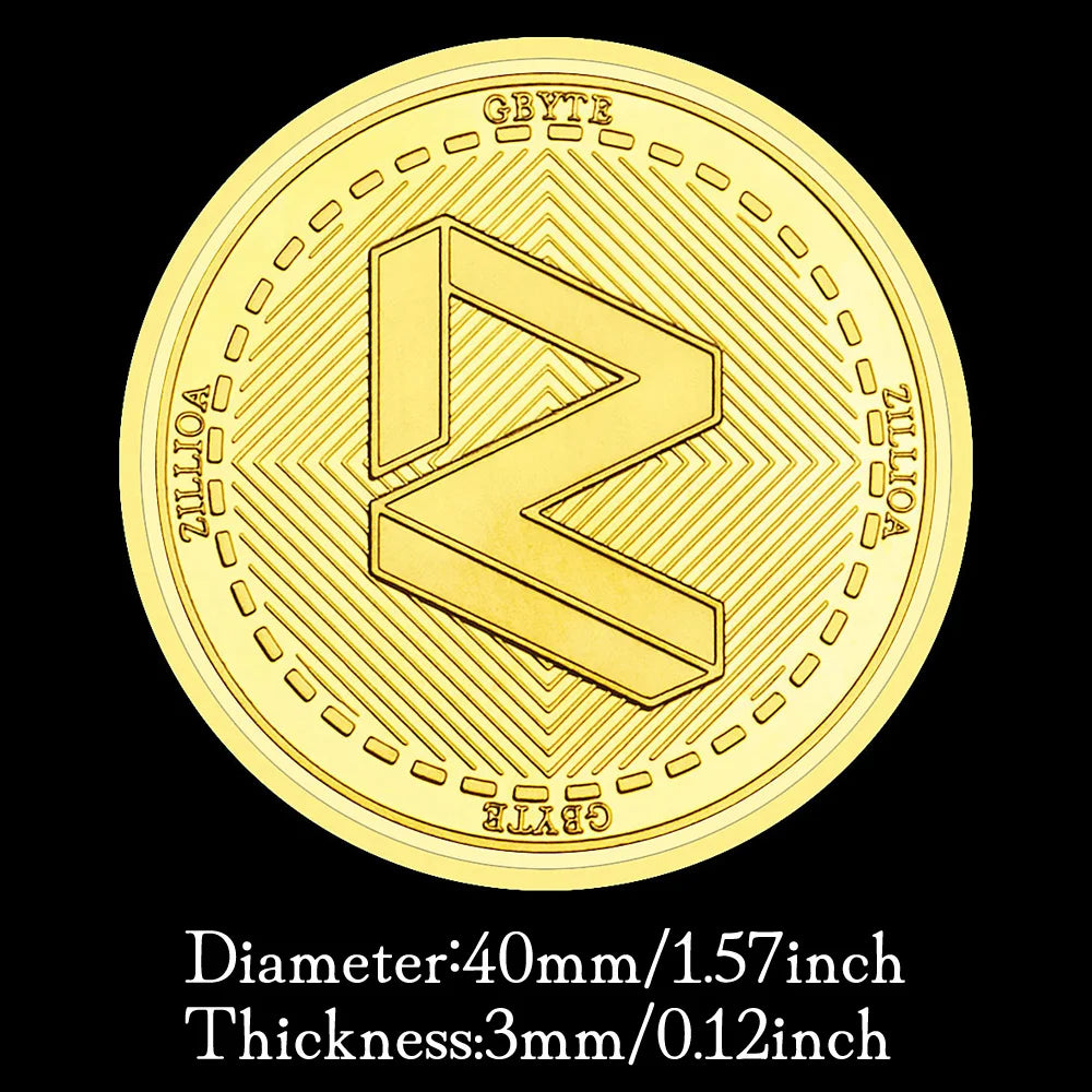 New Cryptocurrency Physical Coin Gbyte Silver Gold Plated Souvenir Gift Non-currency Commemorative Coin Home Decor 1183-Chinese Style Finds™