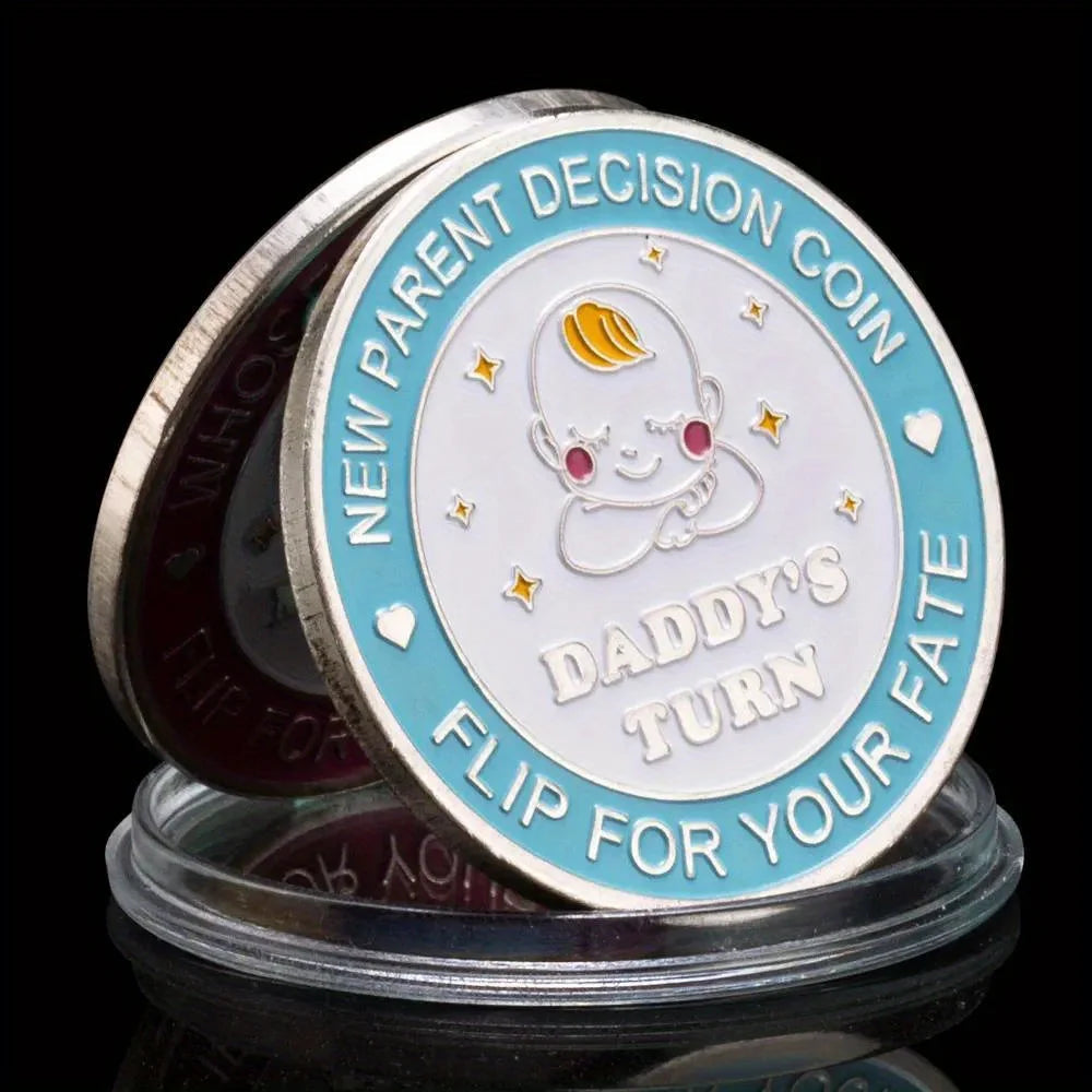 New Parent Decision Coin Flip for Your Fate Souvenir Gift Golden Plated Coin Collectible Gift Commemorative Coin Mummy and Daddy 1242-Chinese Style Finds™