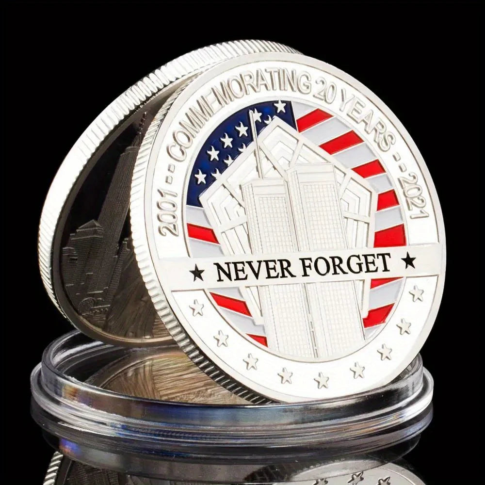 New York City 9/11 Golden Plated Coin U.S. September 11th Never Forget Challenge Coin for Collection Commemorative Coin 1266-Chinese Style Finds™