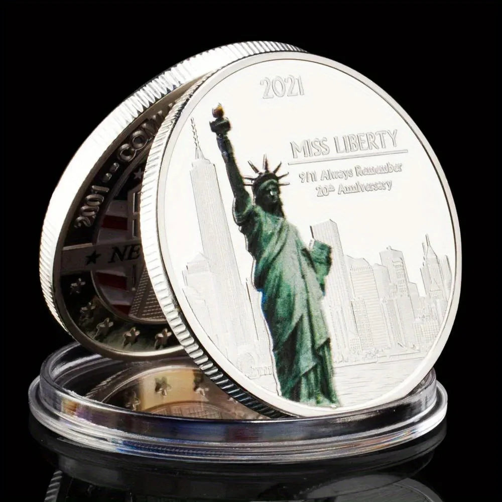 New York City 9/11 Golden Plated Coin U.S. September 11th Never Forget Challenge Coin for Collection Commemorative Coin 1266-Chinese Style Finds™