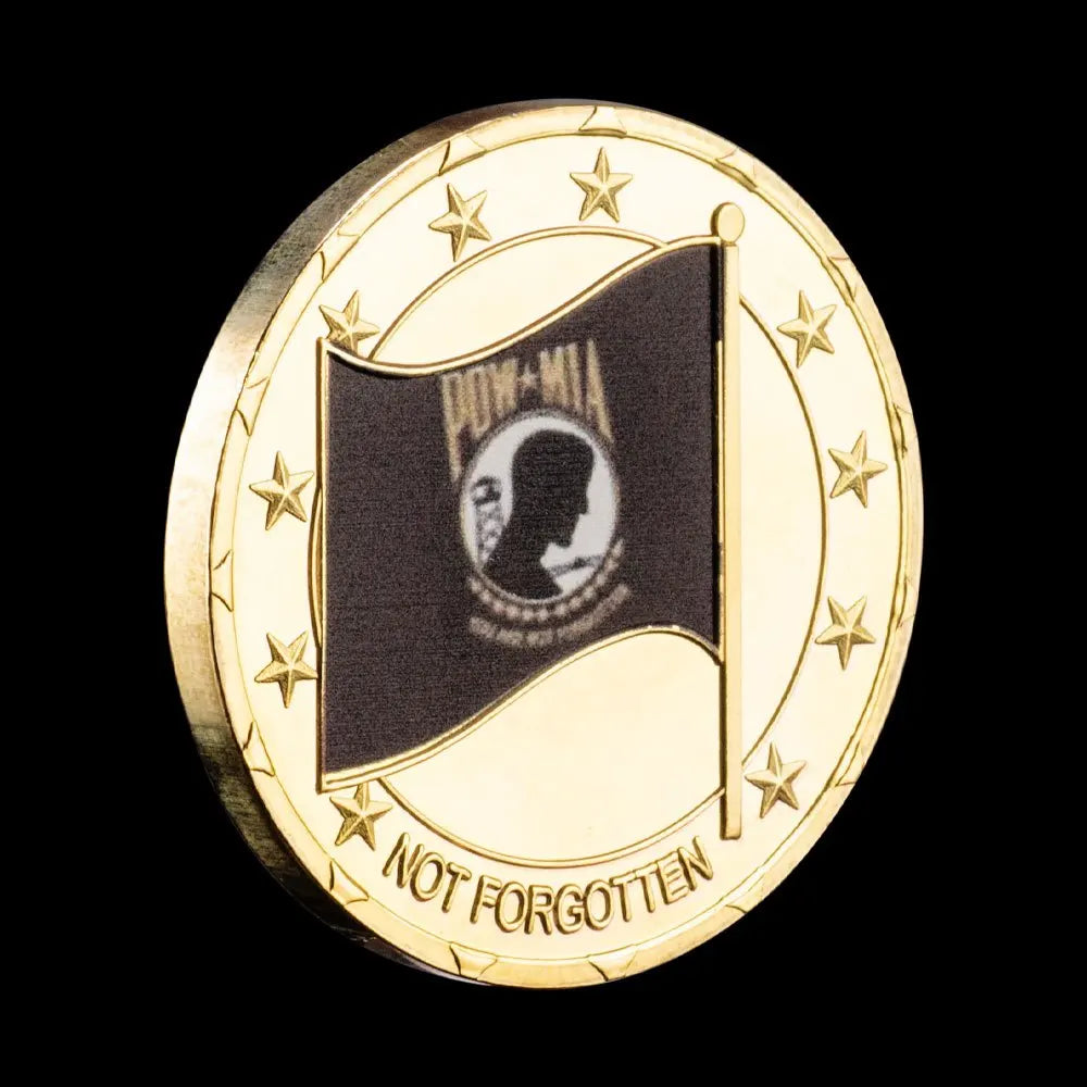 Not Forgotten POW MIA Souvenir US Flag Veteran Military Coin Challenge Coin Golden Plated Commemorative Coin 1630-Chinese Style Finds™