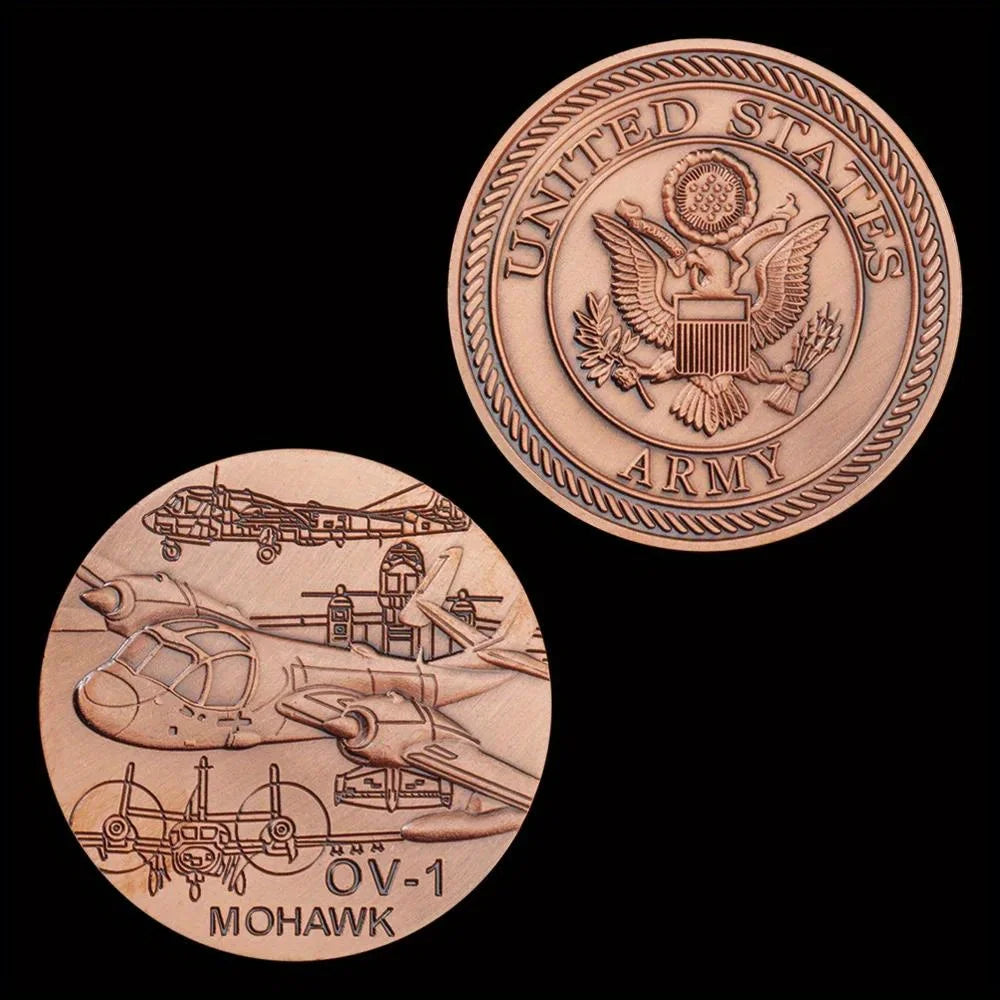 OV-1 MOHAWK Souvenir Coin Military Fans Collectible Gift Copper Plated United States Army Challenge Coin Commemorative Coin 1502-Chinese Style Finds™