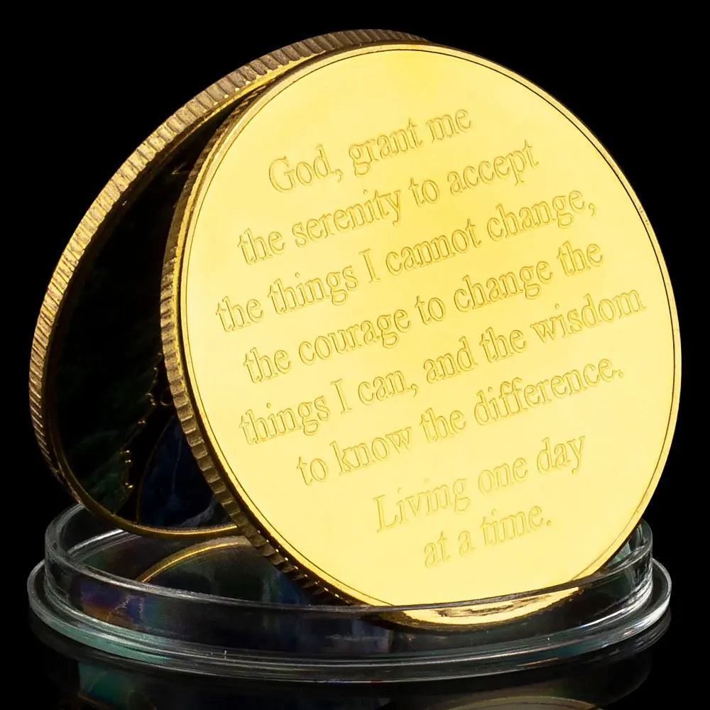 One Day At A Time Prayer Coin Home Decorations Commemorative Golden Coin 1674-Chinese Style Finds™