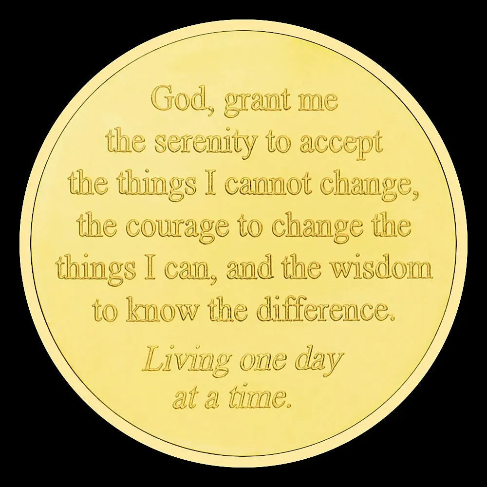 One Day At A Time Prayer Coin Home Decorations Commemorative Golden Coin 1674-Chinese Style Finds™