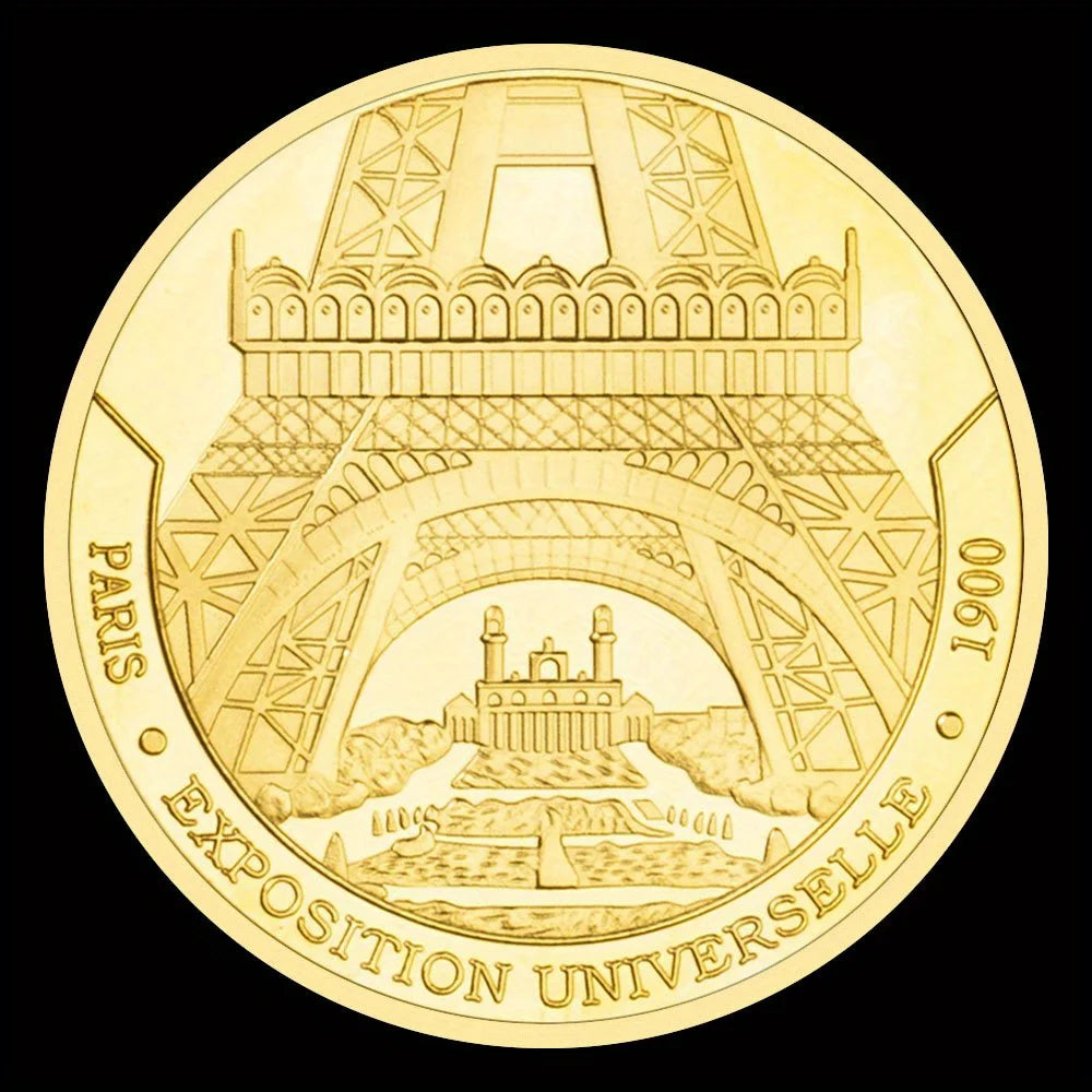 Paris-Tour Eiffel Collectible Golden Plated Souvenir Coin Famous Building Collection Art Commemorative Coin 1322-Chinese Style Finds™