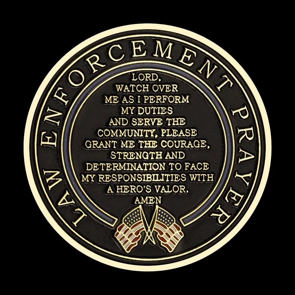 Patron Saint of Law Enforcement Police Souvenir ST. Micheal Law Enforcement Prayer Coin US Golden Plated Coin Commemorative Coin 1110-Chinese Style Finds™