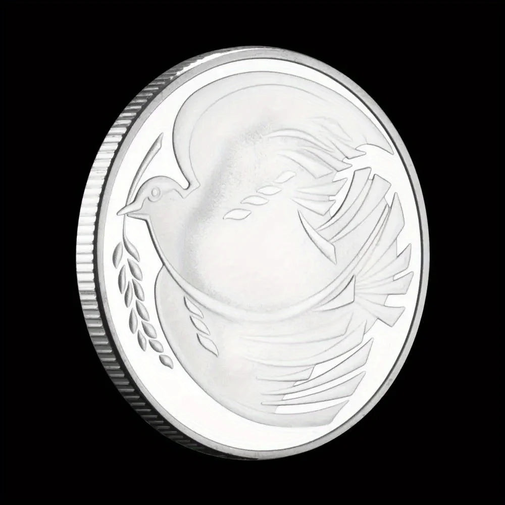 Peace Dove Souvenir Coin Silvery Plated Collectible Coin Basso-Relievo Collection Art Creative Gift Commemorative Coin 1524-Chinese Style Finds™