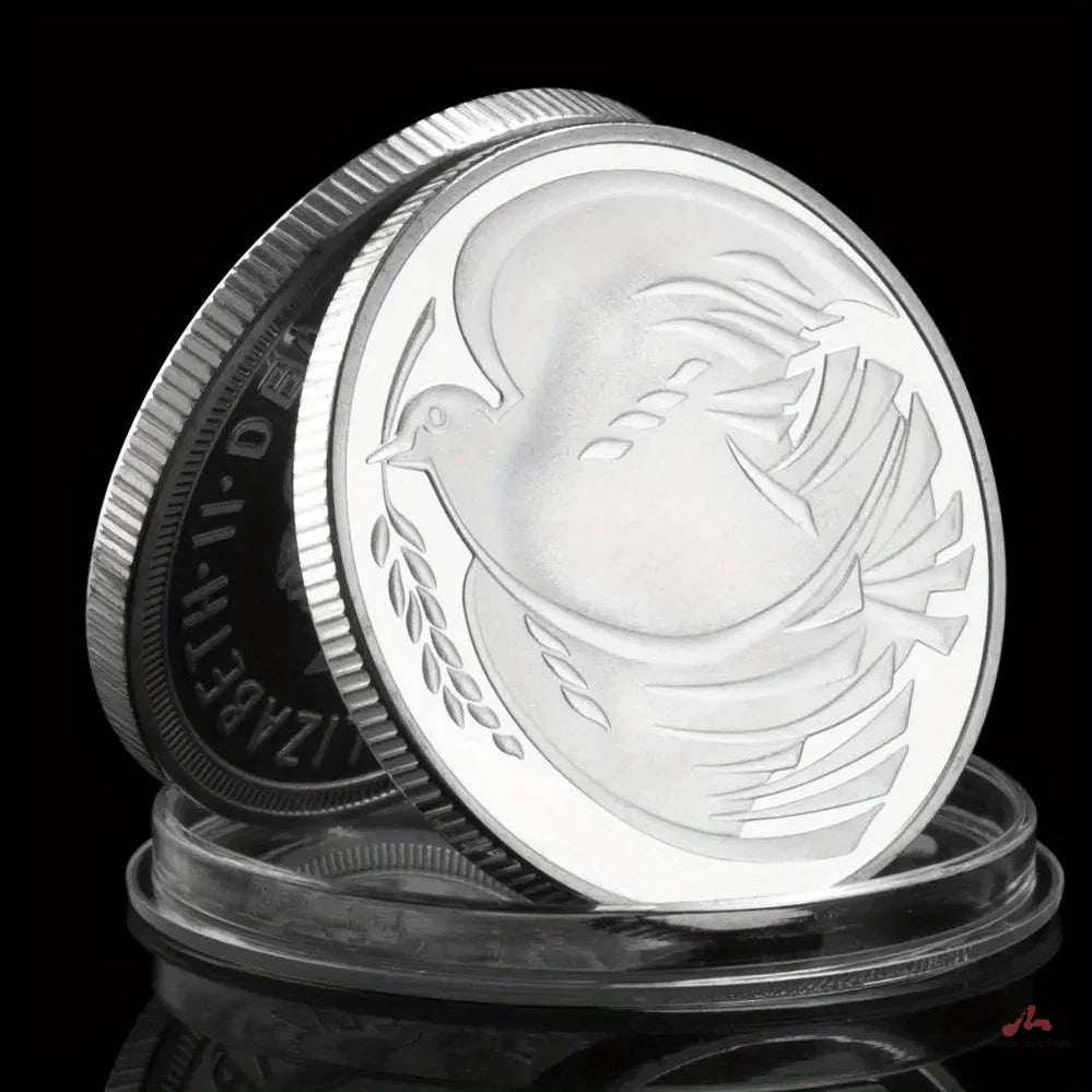 Peace Dove Souvenir Coin Silvery Plated Collectible Coin Basso-Relievo Collection Art Creative Gift Commemorative Coin 1524-Chinese Style Finds™