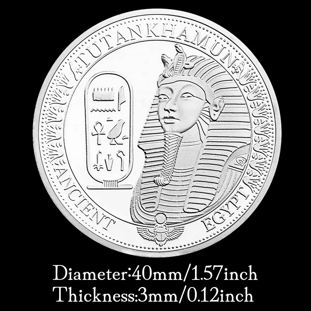 Pharaoh of Ancient Egypt Tutankhamun Collectible Silvery Plated Souvenir Coin Creative Gift Replica Commemorative Coin 1643-Chinese Style Finds™