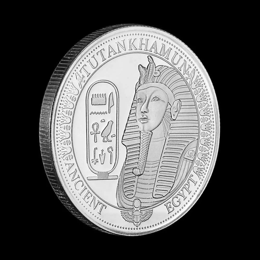 Pharaoh of Ancient Egypt Tutankhamun Collectible Silvery Plated Souvenir Coin Creative Gift Replica Commemorative Coin 1643-Chinese Style Finds™