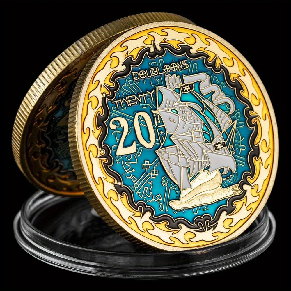 Pirate Ship Golden Plated Challenge Coin Creative Souvenir Coins Home Decoration Accessories 1547-Chinese Style Finds™