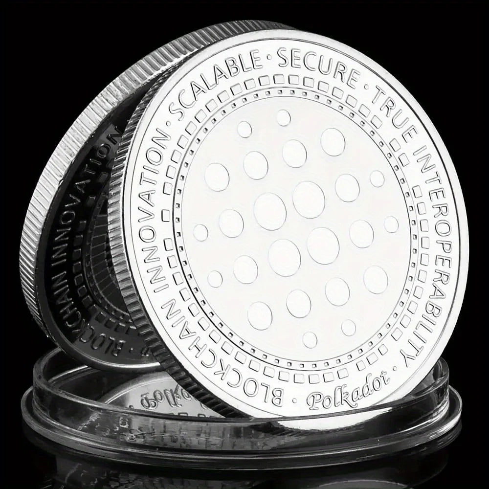 Polkadot Coin Silvery Plated Crypto Coin Physical Cryptocurrency BlockChain Innovation Souvenir Gift Commemorative Coin 1587-Chinese Style Finds™