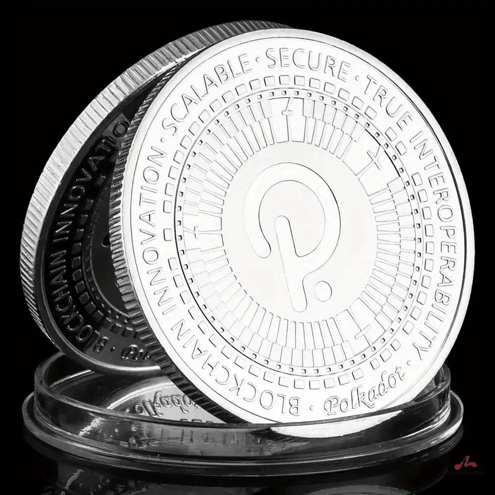 Polkadot Coin Silvery Plated Crypto Coin Physical Cryptocurrency BlockChain Innovation Souvenir Gift Commemorative Coin 1587-Chinese Style Finds™