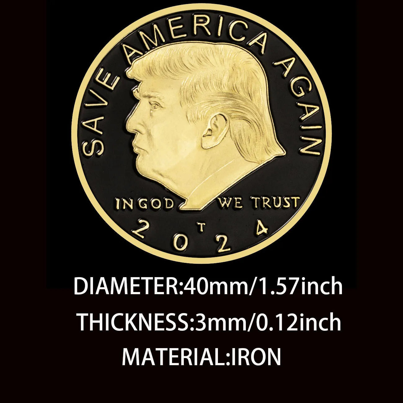 President of America Donald Trump 2024 Souvenir Coin Save America Again Trump Supporters Challenge Coin Gold Plated Coins gift 1132-Chinese Style Finds™