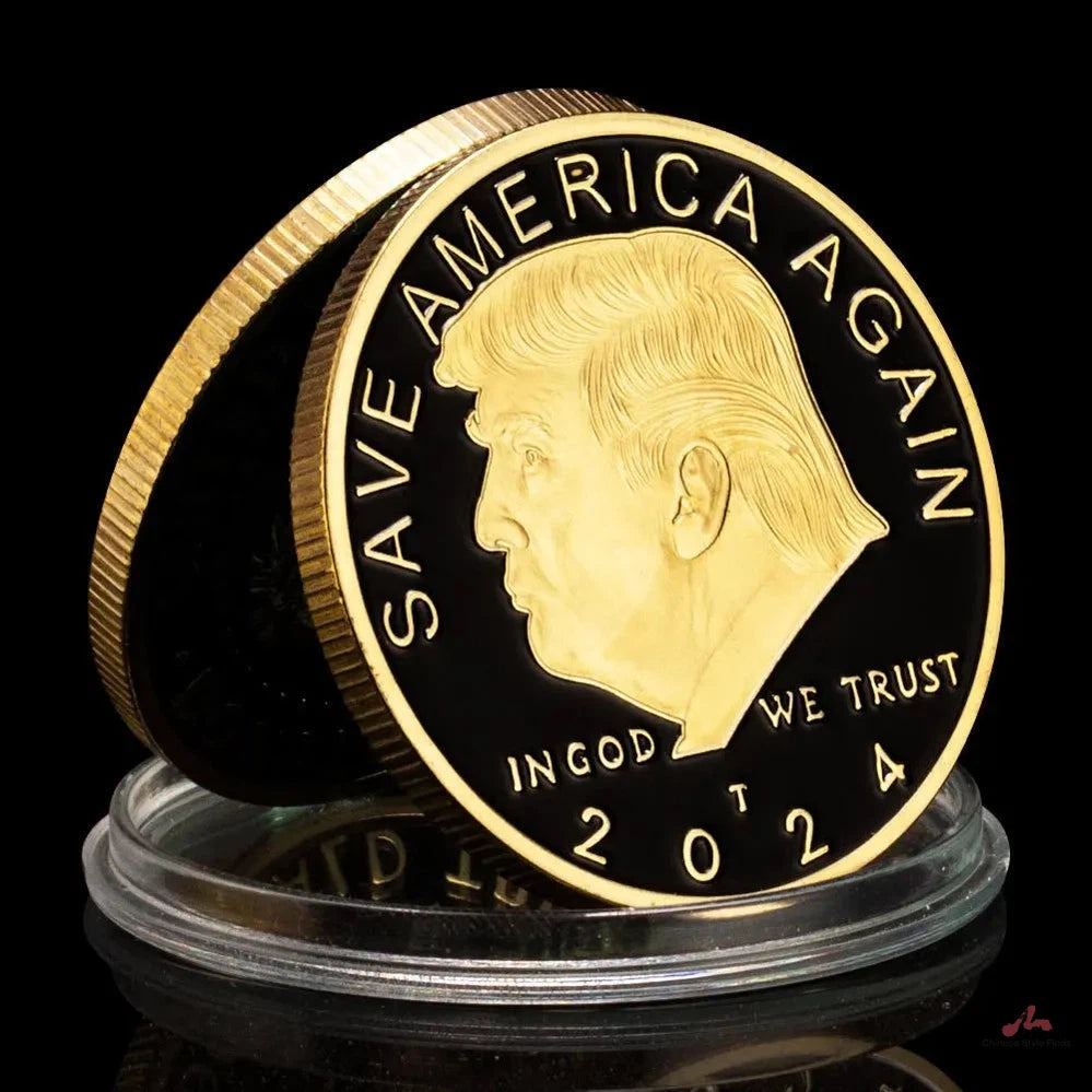 President of America Donald Trump 2024 Souvenir Coin Save America Again Trump Supporters Challenge Coin Gold Plated Coins gift 1132-Chinese Style Finds™