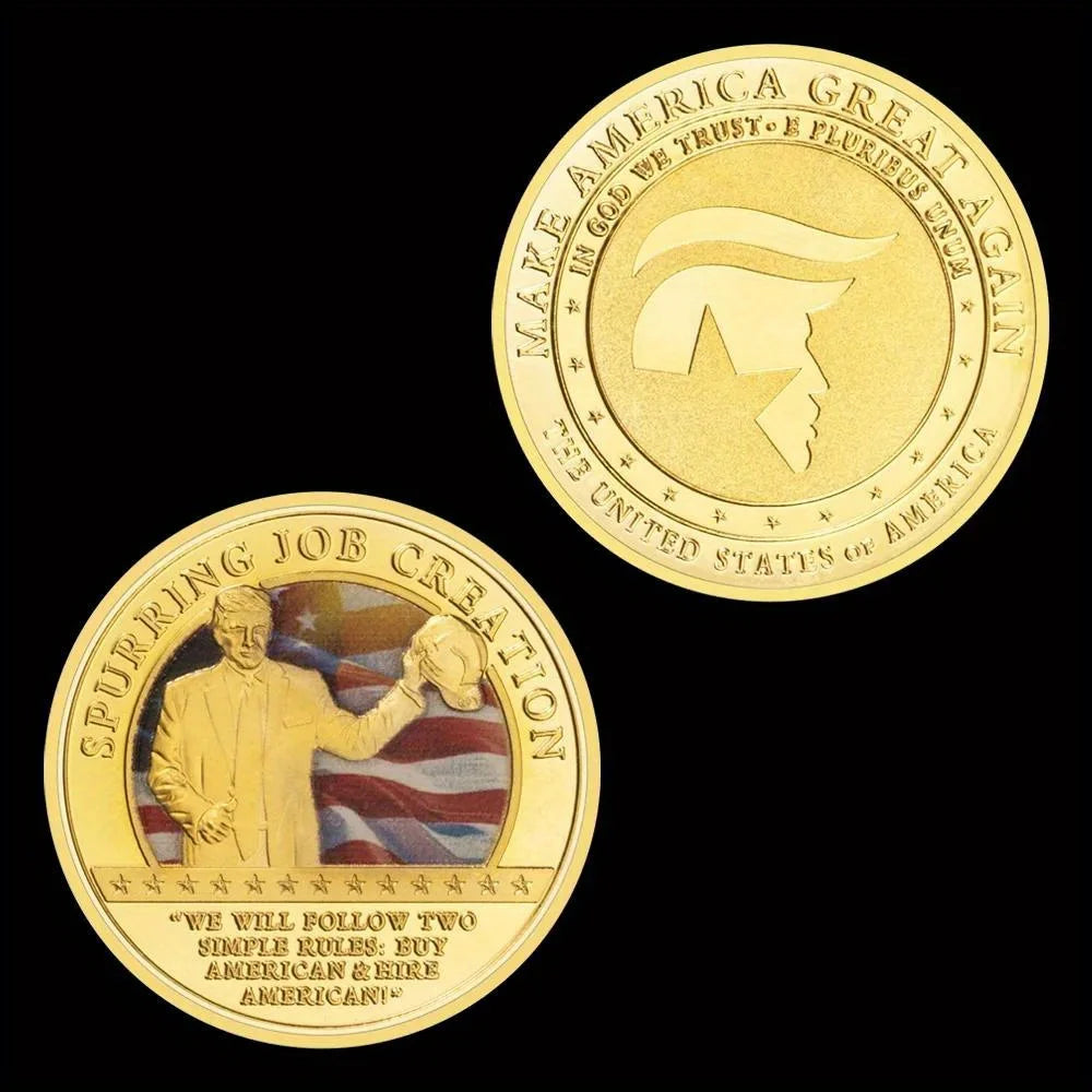 President of American Donald Trump Souvenir Gift Golden Plated Coin Make American Great Again Challenge Coin 1507-Chinese Style Finds™