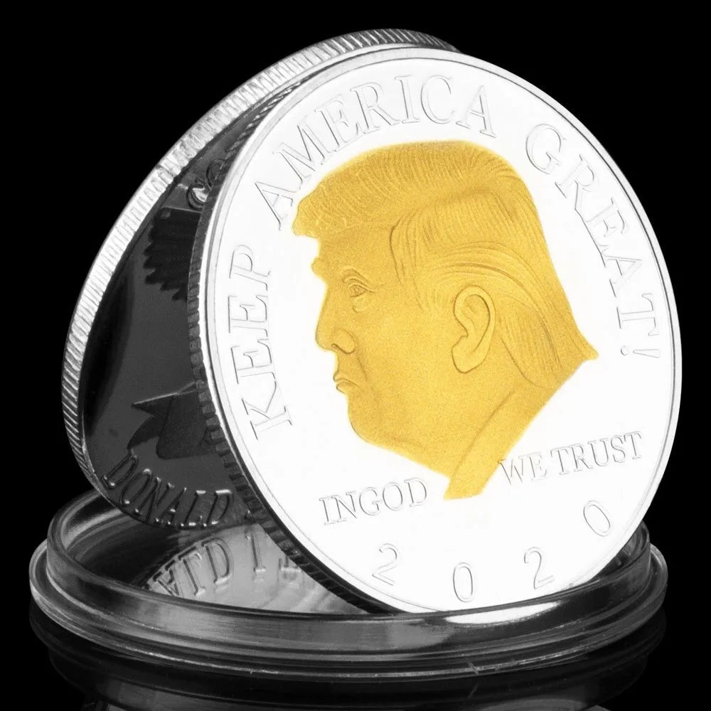 President of The United States Donald Trump Collectible Golden&Silvery Plated Souvenir Coin Trump2020 Commemorative Coin 1126-Chinese Style Finds™