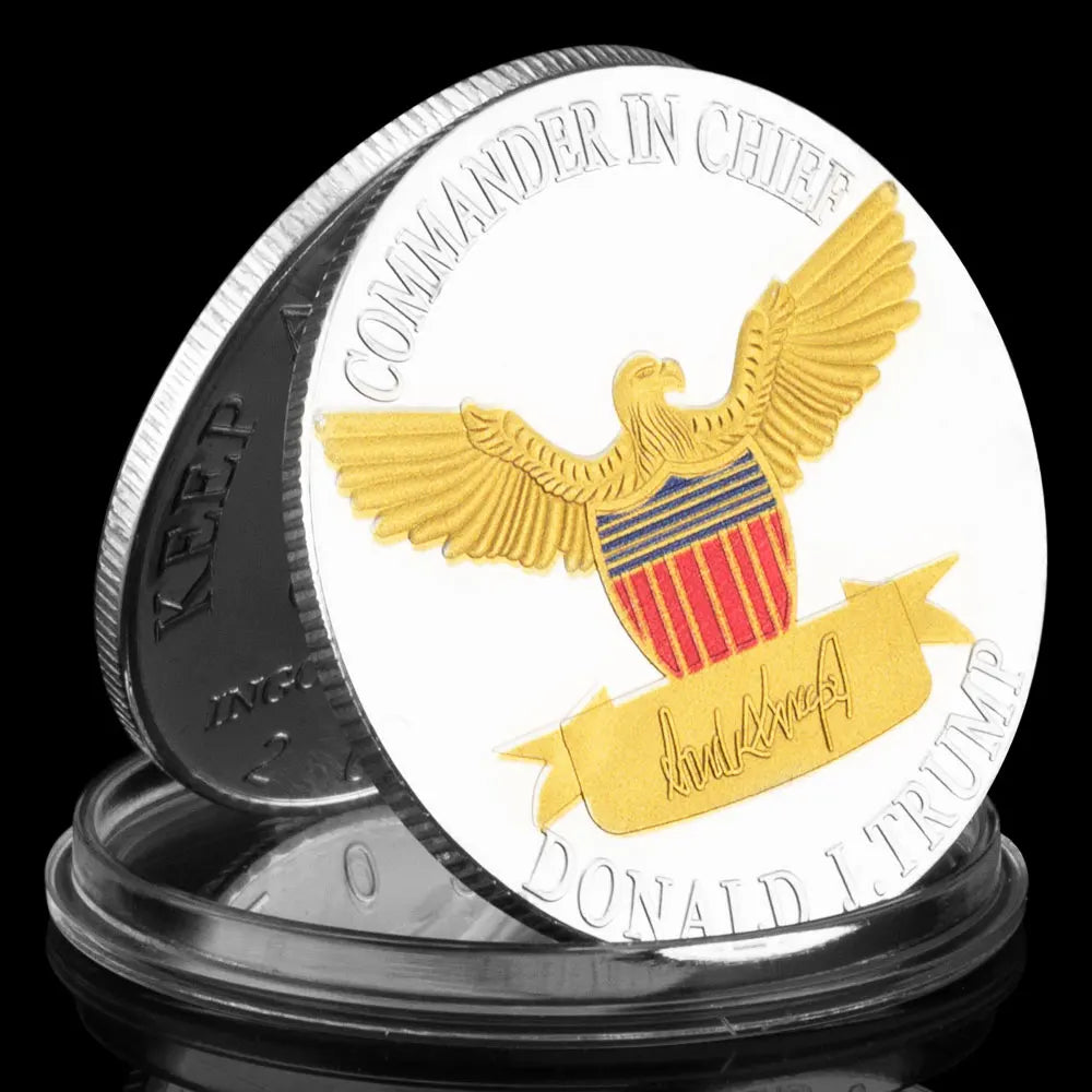 President of The United States Donald Trump Collectible Golden&Silvery Plated Souvenir Coin Trump2020 Commemorative Coin 1126-Chinese Style Finds™