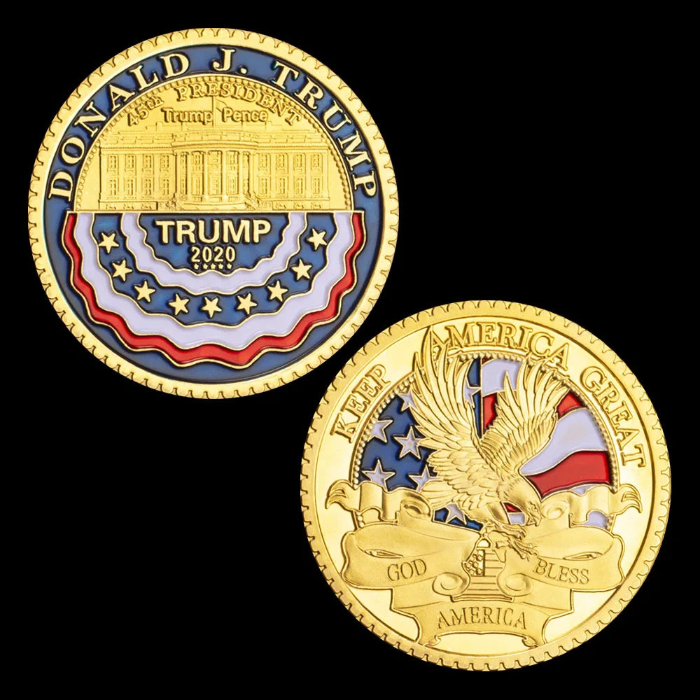 President of United States Donald Trump Collectible Golden Plated Coin Keep America Great Souvenir Coin Commemorative Coin 1106-Chinese Style Finds™