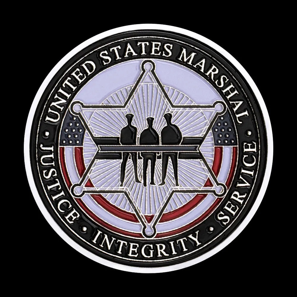 Proud US Marshal Dad US Thin Blue Line I Raisedmy Hero Marshal Souvenir Challenge Coin Silver Plated Commemorative Coin 1466-Chinese Style Finds™