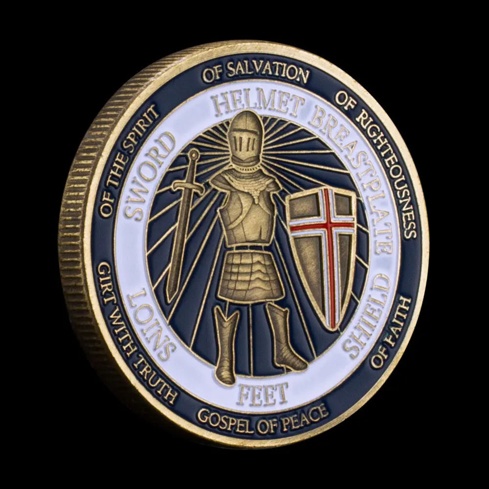 Put on The Full Armor of God Challenge Coin for Christian Defend The Faith Golden Plated Commemorative Coins 1705-Chinese Style Finds™