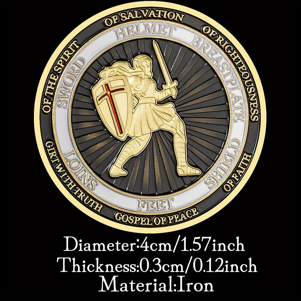 Put on The Full Armor of God Ephesians Souvenir Collectible Coin Golden Plated Commemorative Coin Challenge Coin 1337-Chinese Style Finds™