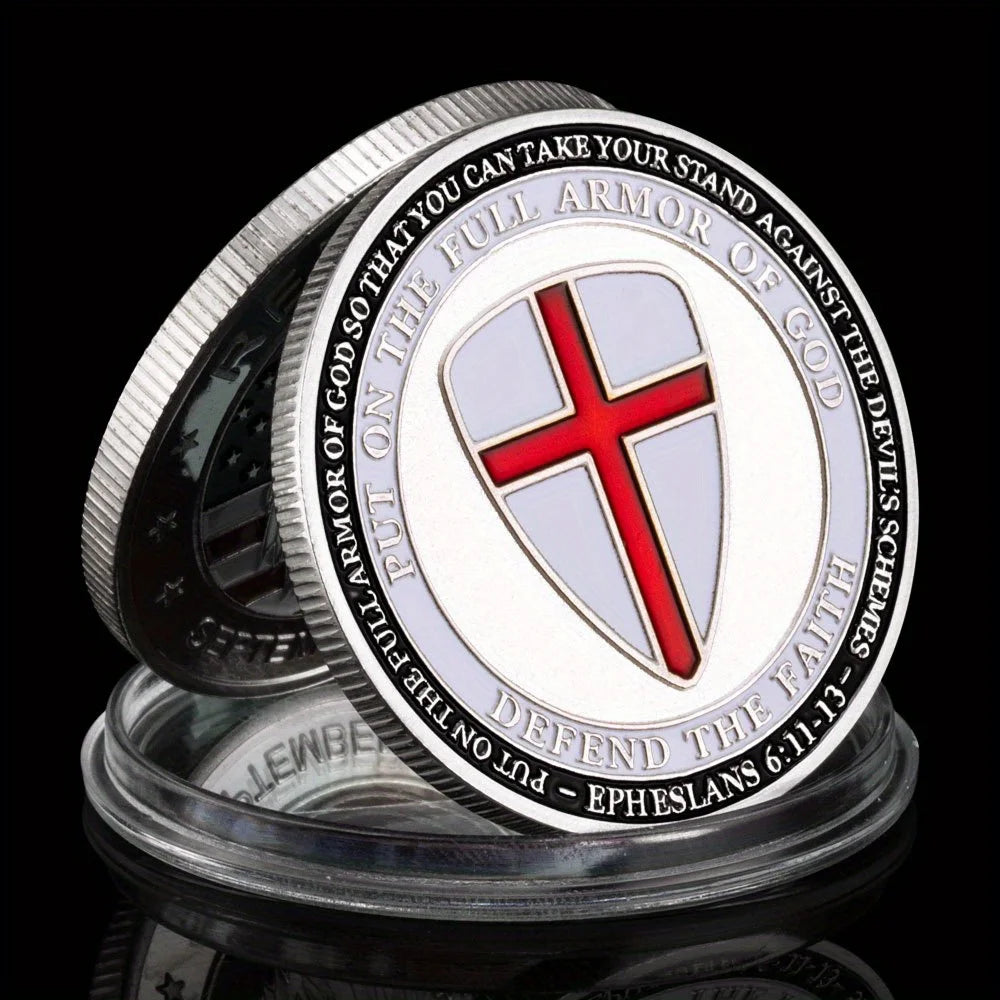 Put on The Full Armor of God Ephesians Souvenir Collectible Coin Golden Plated Commemorative Coin Challenge Coin 1337-Chinese Style Finds™