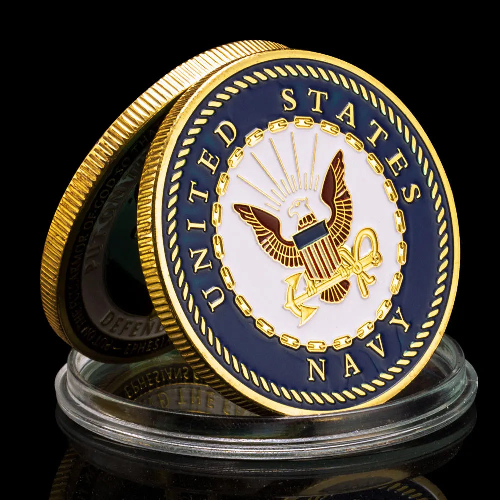 Put on The Full Armor of God Golden Plated Coin Defend The Faith United State Navy Collectible Challenge Coin Commemorative Coins 1460-Chinese Style Finds™