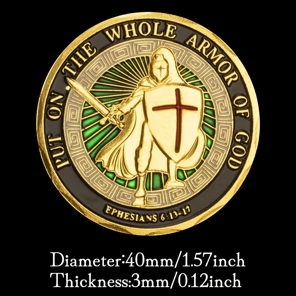 Put on The Whole Armor of God Commemorative Challenge Coin Collection Gift Gold Coins Collectibles the US coins 1628-Chinese Style Finds™