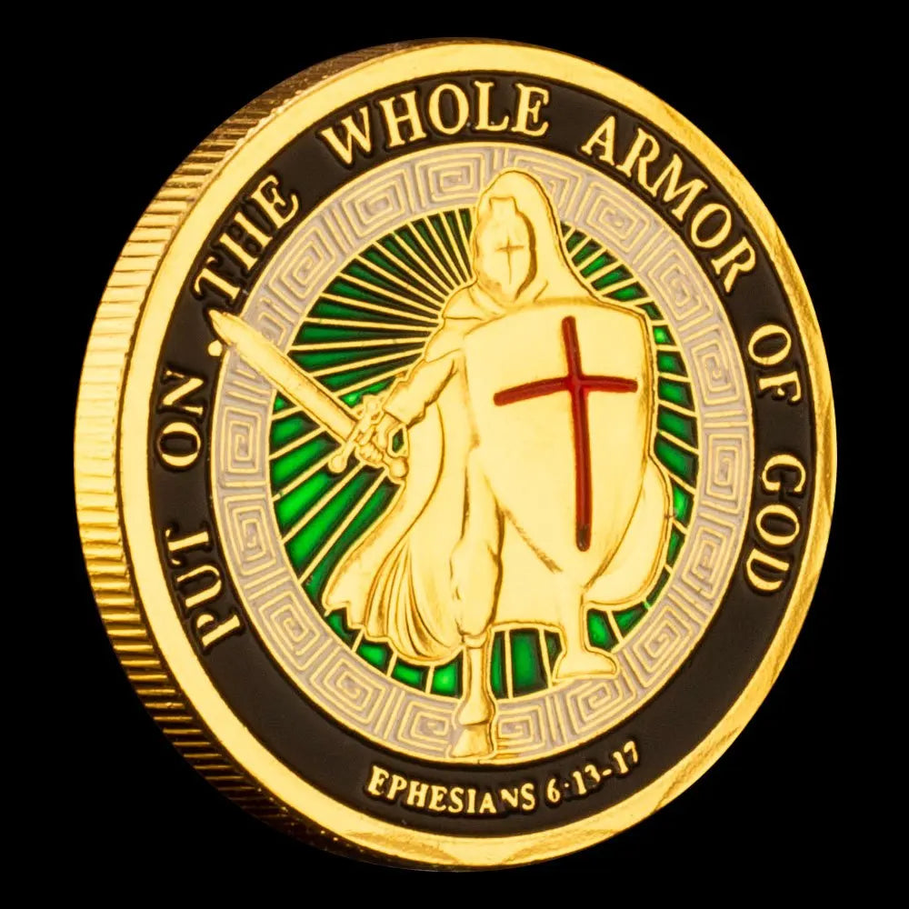 Put on The Whole Armor of God Commemorative Challenge Coin Collection Gift Gold Coins Collectibles the US coins 1628-Chinese Style Finds™