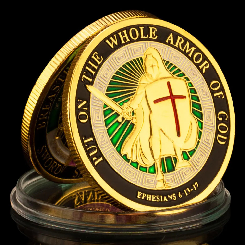 Put on The Whole Armor of God Commemorative Challenge Coin Collection Gift Gold Coins Collectibles the US coins 1628-Chinese Style Finds™