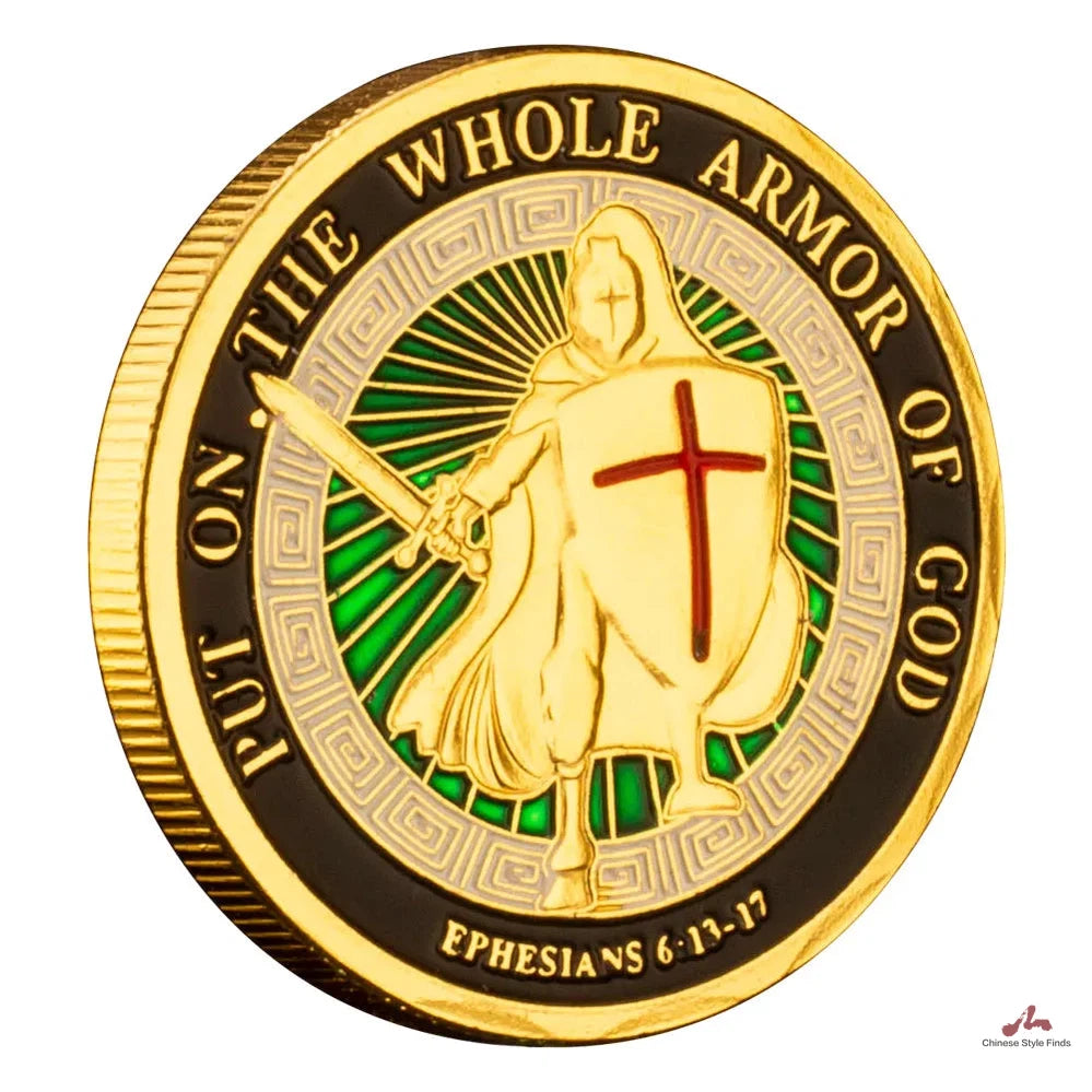 Put on The Whole Armor of God Commemorative Challenge Coin Collection Gift Gold Coins Collectibles the US coins 1628-Chinese Style Finds™