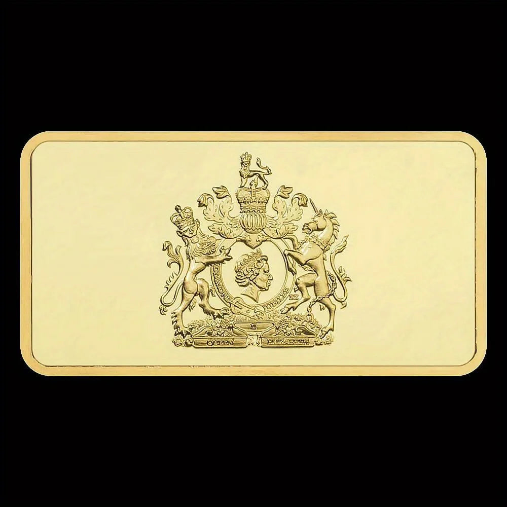 Queen Elizabeth of England Collectible Golden Plated Bar Crown and Diamond Commemorative Coins 1270-Chinese Style Finds™