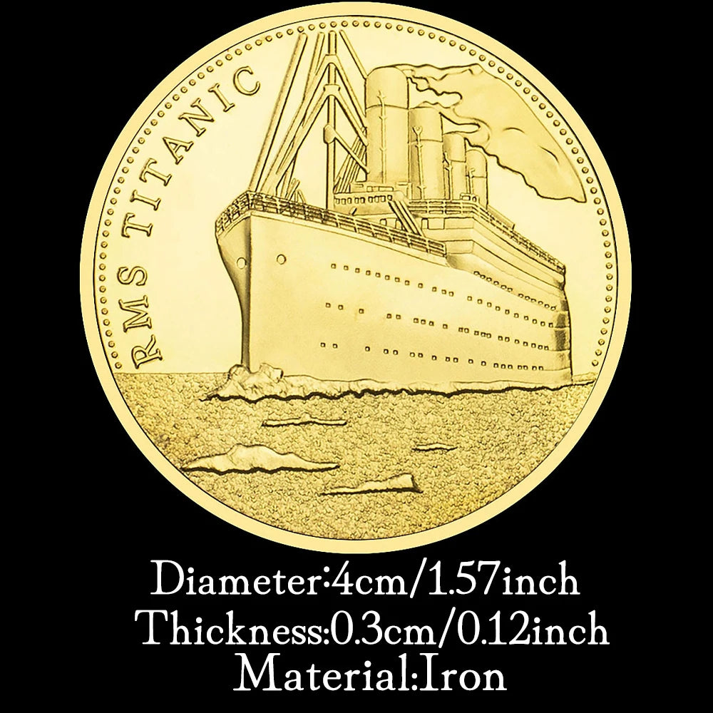 RMS Titanic Incident Souvenir Commemorative Coin Golden Plated Collectibles Coin Titanic Collection Art Coin 1444-Chinese Style Finds™