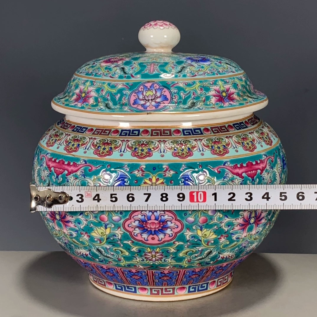 Rare Antique Chinese Porcelain Qing Qianlong Enamel Engraved Canister-Chinese Style Finds™