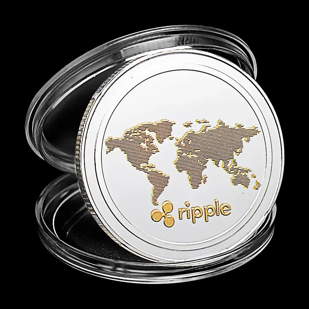 Ripple Coin Souvenirs and Gift Ideas Commemorative Coin Cryptocurrency Physical Crypto Coin Silvery Plated Collection 1459-Chinese Style Finds™