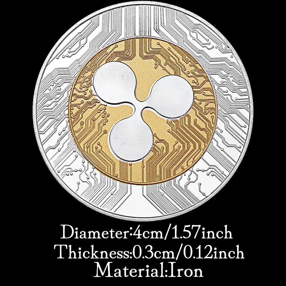 Ripple Coin Souvenirs and Gift Ideas Commemorative Coin Cryptocurrency Physical Crypto Coin Silvery Plated Collection 1459-Chinese Style Finds™