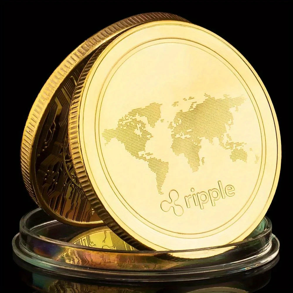 Ripple Crypto Coins Physical Cryptocurrency coin Golden Plated Souvenirs and Gift Ideas Home Decorations Commemorative Coins 1380-Chinese Style Finds™