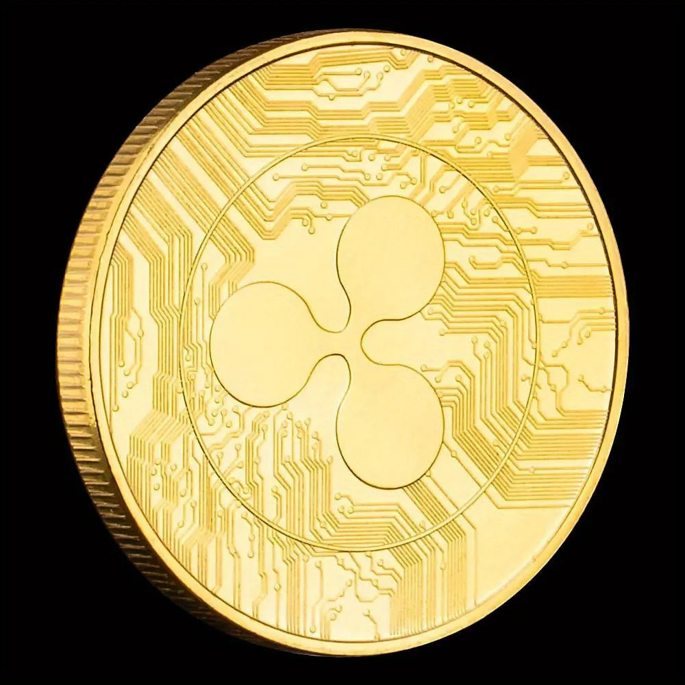 Ripple Crypto Coins Physical Cryptocurrency coin Golden Plated Souvenirs and Gift Ideas Home Decorations Commemorative Coins 1380-Chinese Style Finds™