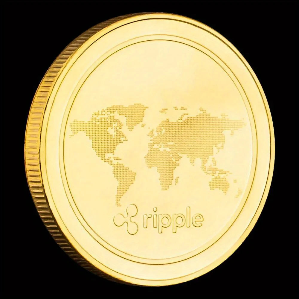 Ripple Crypto Coins Physical Cryptocurrency coin Golden Plated Souvenirs and Gift Ideas Home Decorations Commemorative Coins 1380-Chinese Style Finds™