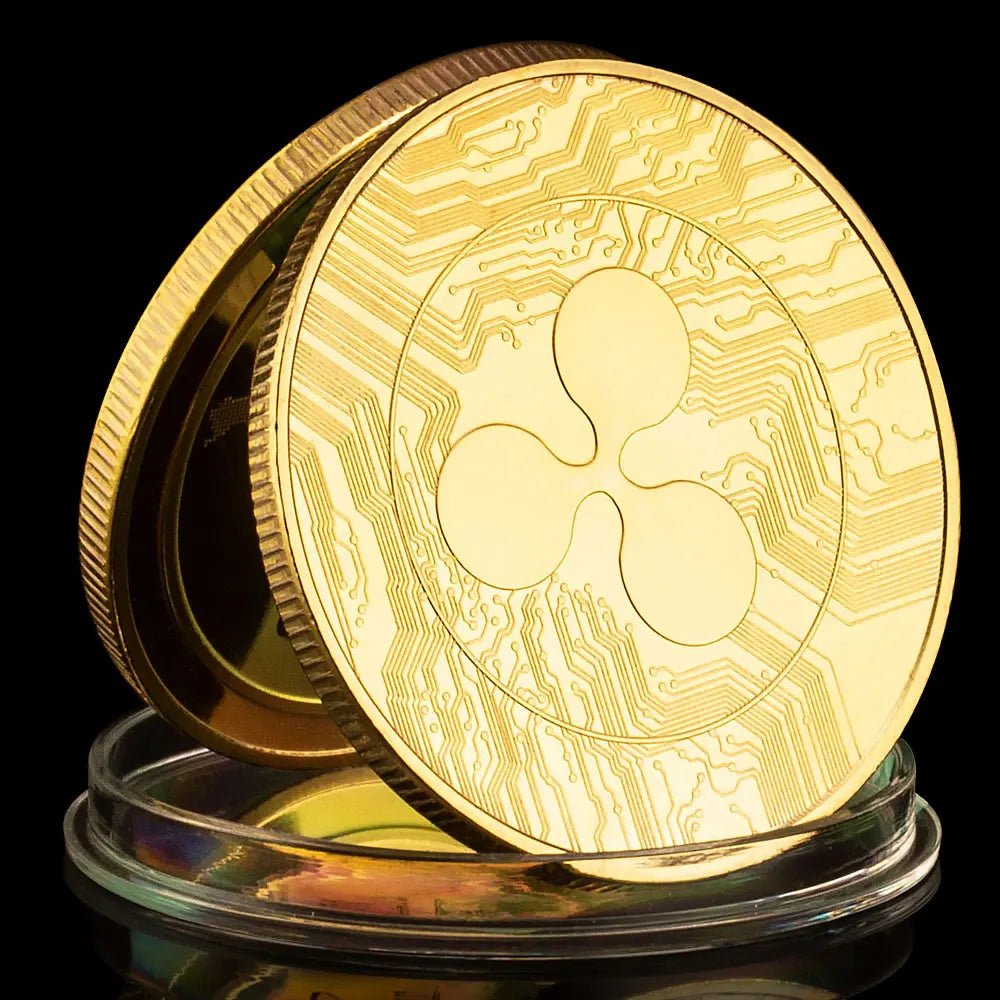 Ripple Crypto Coins Physical Cryptocurrency coin Golden Plated Souvenirs and Gift Ideas Home Decorations Commemorative Coins 1380-Chinese Style Finds™